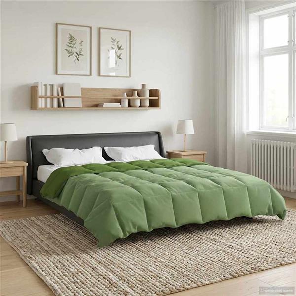 Grote foto vidaxl winter dekbed gekwilt groen 240 x 260 cm microfiber huis en inrichting bedden