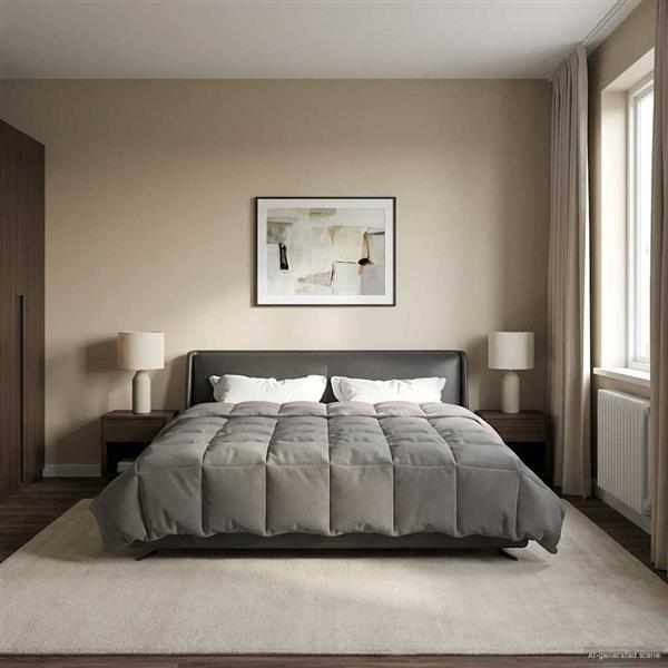 Grote foto vidaxl winter dekbed gekwilt lichtgrijs 200 x 220 cm microfiber huis en inrichting bedden