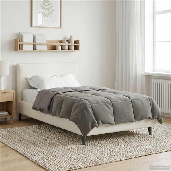 Grote foto vidaxl winter dekbed gekwilt lichtgrijs 140 x 220 cm microfiber huis en inrichting bedden