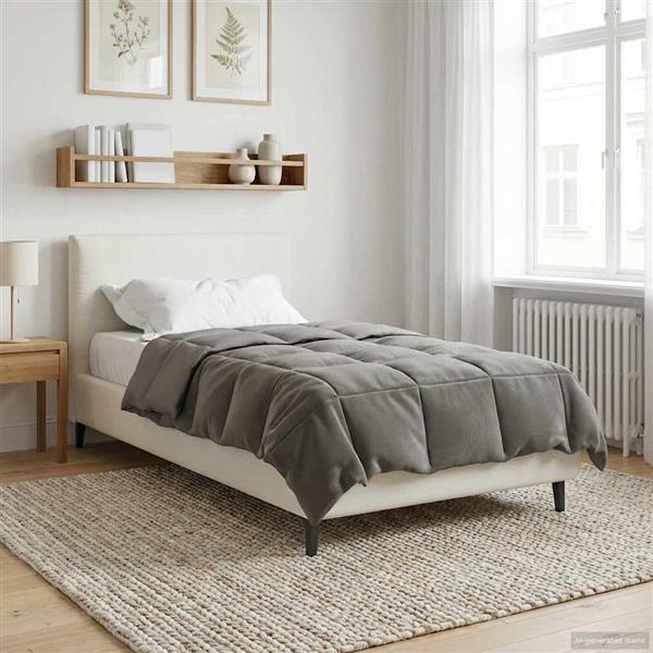 Grote foto vidaxl winter dekbed gekwilt lichtgrijs 135 x 200 cm microfiber huis en inrichting bedden