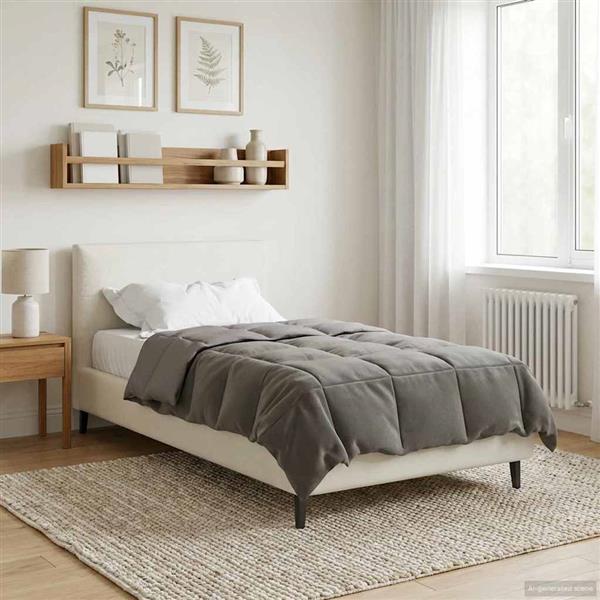 Grote foto vidaxl winter dekbed gekwilt lichtgrijs 155 x 200 cm microfiber huis en inrichting bedden