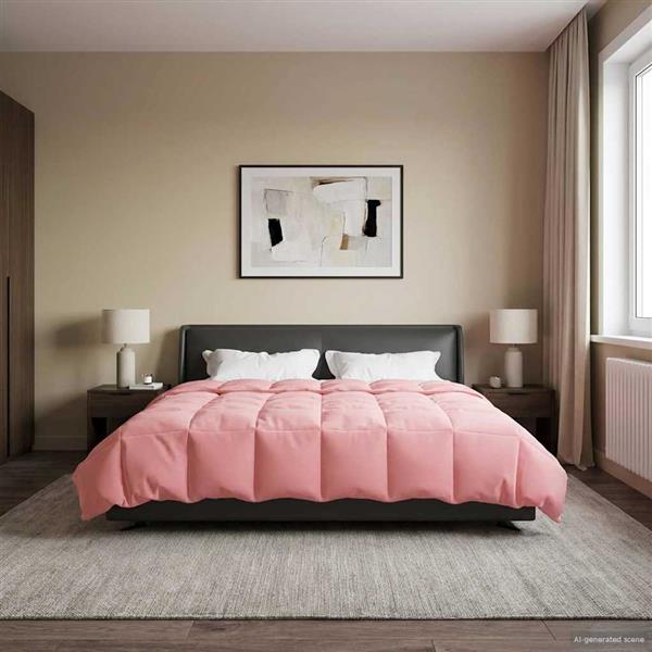 Grote foto vidaxl vol jaar dekbed gekwilt roze 200 x 200 cm microfiber huis en inrichting bedden