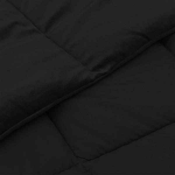 Grote foto vidaxl zomer dekbed gekwilt zwart 155 x 220 cm microfiber huis en inrichting bedden