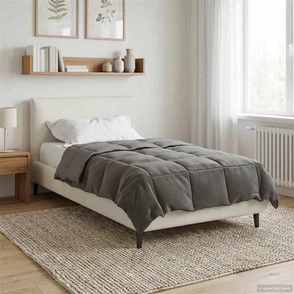 Grote foto vidaxl zomer dekbed gekwilt lichtgrijs 155 x 200 cm microfiber huis en inrichting bedden