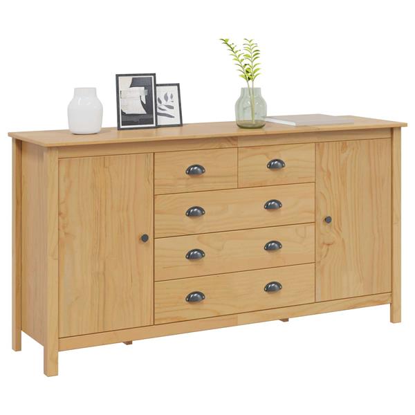 Grote foto vidaxl dressoir hill honingbruin 154 x 40 x 80 cm massief grenenhout huis en inrichting woningdecoratie