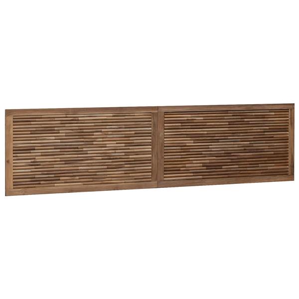 Grote foto vidaxl hoofdbord wandgemonteerd naturel 200 cm massief teakhout antiek en kunst stoelen en banken