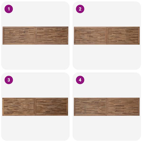 Grote foto vidaxl hoofdbord wandgemonteerd naturel 200 cm massief teakhout antiek en kunst stoelen en banken