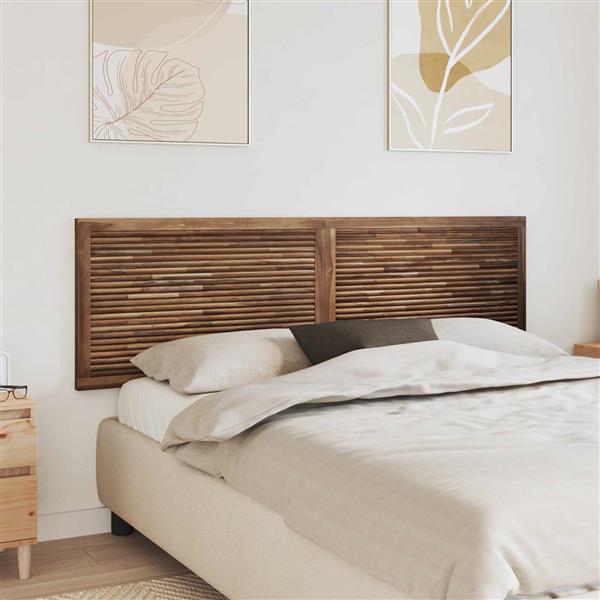 Grote foto vidaxl hoofdbord wandgemonteerd naturel 180 cm massief teakhout antiek en kunst stoelen en banken