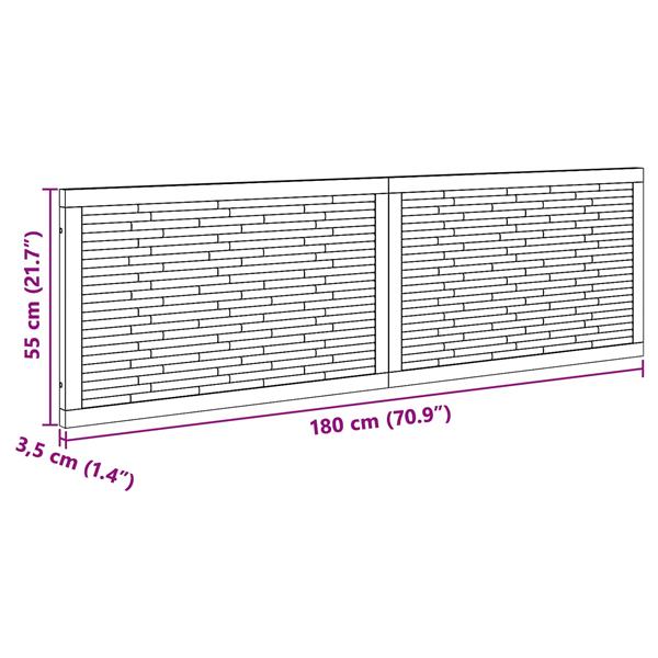 Grote foto vidaxl hoofdbord wandgemonteerd naturel 180 cm massief teakhout antiek en kunst stoelen en banken