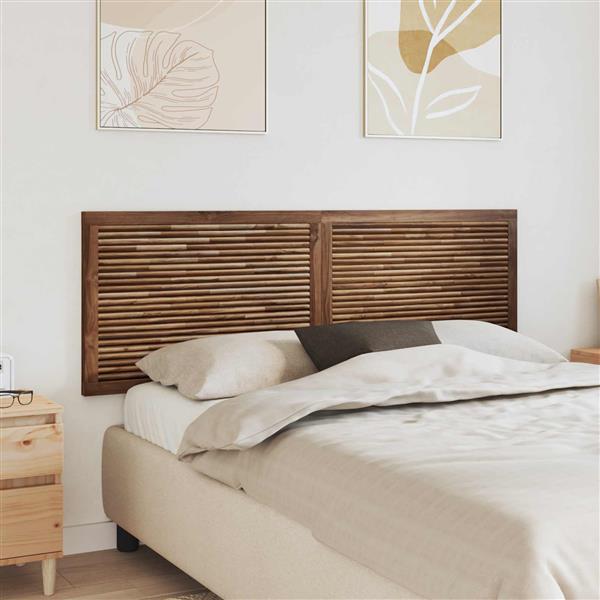 Grote foto vidaxl hoofdbord wandgemonteerd naturel 160 cm massief teakhout antiek en kunst stoelen en banken