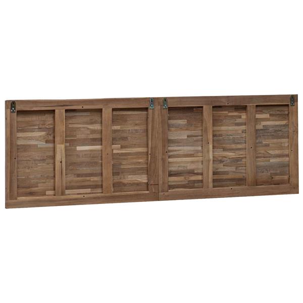 Grote foto vidaxl hoofdbord wandgemonteerd naturel 160 cm massief teakhout antiek en kunst stoelen en banken