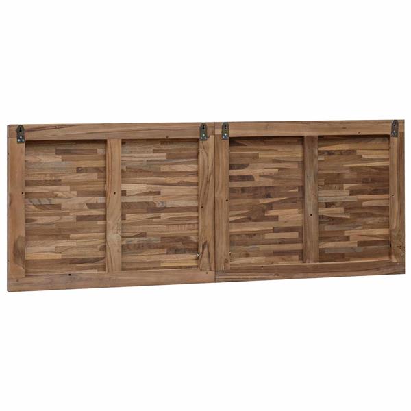 Grote foto vidaxl hoofdbord wandgemonteerd naturel 140 cm massief teakhout antiek en kunst stoelen en banken