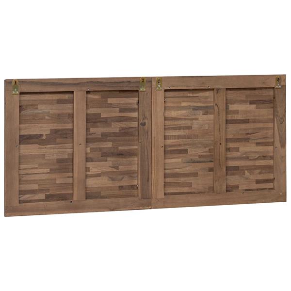 Grote foto vidaxl hoofdbord wandgemonteerd naturel 120 cm massief teakhout antiek en kunst stoelen en banken