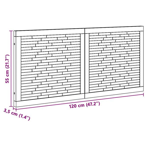 Grote foto vidaxl hoofdbord wandgemonteerd naturel 120 cm massief teakhout antiek en kunst stoelen en banken