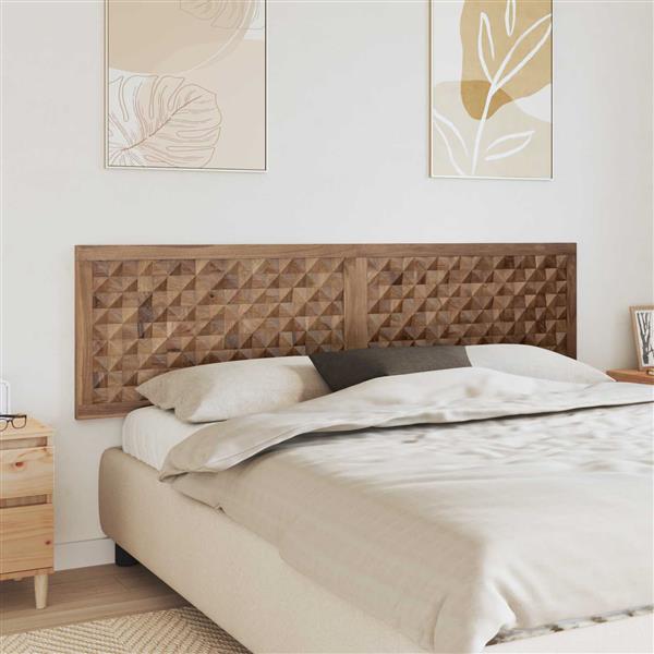 Grote foto vidaxl hoofdbord naturel massief teakhout antiek en kunst stoelen en banken