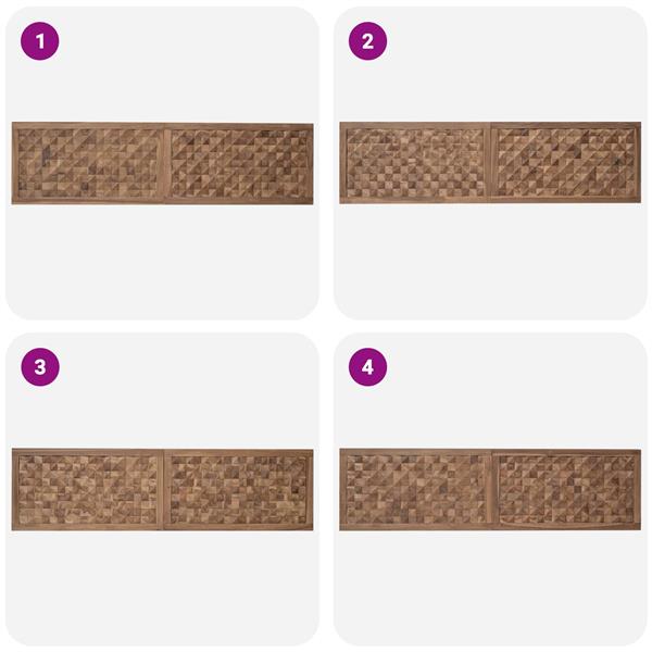 Grote foto vidaxl hoofdbord naturel massief teakhout antiek en kunst stoelen en banken