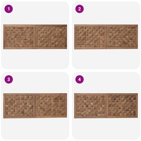 Grote foto vidaxl hoofdbord naturel massief teakhout antiek en kunst stoelen en banken