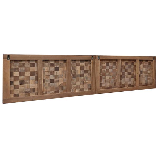 Grote foto vidaxl hoofdbord wandgemonteerd naturel 200 cm massief teakhout antiek en kunst stoelen en banken