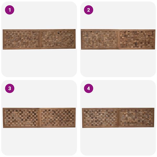 Grote foto vidaxl hoofdbord wandgemonteerd naturel 200 cm massief teakhout antiek en kunst stoelen en banken