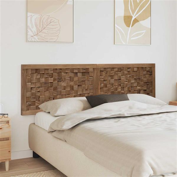 Grote foto vidaxl hoofdbord wandgemonteerd naturel 180 cm massief teakhout antiek en kunst stoelen en banken