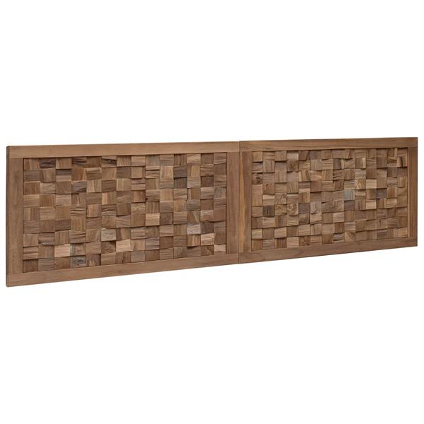 Grote foto vidaxl hoofdbord wandgemonteerd naturel 160 cm massief teakhout antiek en kunst stoelen en banken