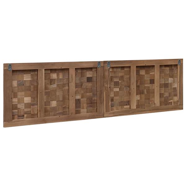 Grote foto vidaxl hoofdbord wandgemonteerd naturel 160 cm massief teakhout antiek en kunst stoelen en banken