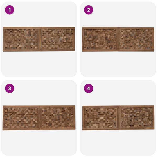 Grote foto vidaxl hoofdbord wandgemonteerd naturel 160 cm massief teakhout antiek en kunst stoelen en banken