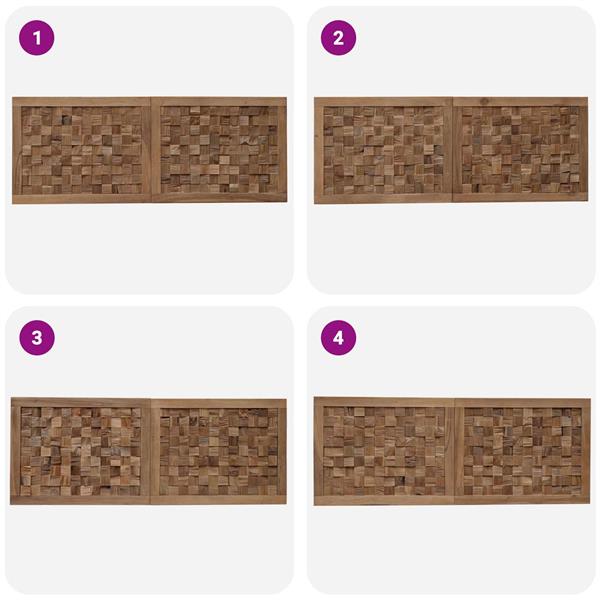 Grote foto vidaxl hoofdbord wandgemonteerd naturel 140 cm massief teakhout antiek en kunst stoelen en banken