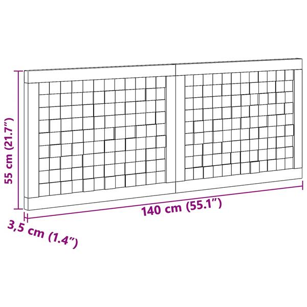 Grote foto vidaxl hoofdbord wandgemonteerd naturel 140 cm massief teakhout antiek en kunst stoelen en banken