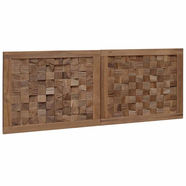 Grote foto vidaxl hoofdbord wandgemonteerd naturel 120 cm massief teakhout antiek en kunst stoelen en banken