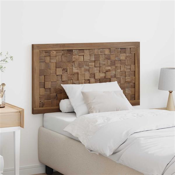 Grote foto vidaxl hoofdbord wandgemonteerd naturel 100 cm massief teakhout antiek en kunst stoelen en banken