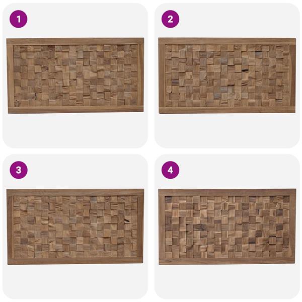 Grote foto vidaxl hoofdbord wandgemonteerd naturel 100 cm massief teakhout antiek en kunst stoelen en banken