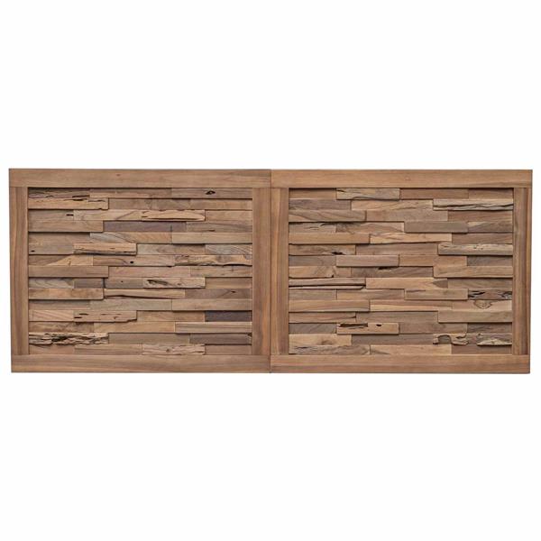 Grote foto vidaxl hoofdbord wandgemonteerd naturel 200 cm massief teakhout antiek en kunst stoelen en banken