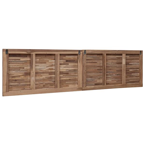 Grote foto vidaxl hoofdbord wandgemonteerd naturel 180 cm massief teakhout antiek en kunst stoelen en banken