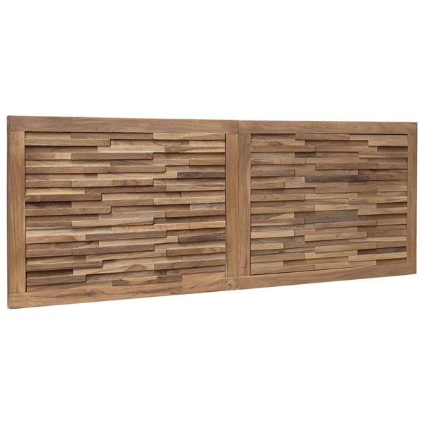 Grote foto vidaxl hoofdbord wandgemonteerd naturel 140 cm massief teakhout antiek en kunst stoelen en banken