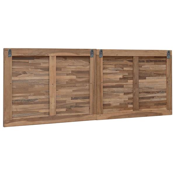 Grote foto vidaxl hoofdbord wandgemonteerd naturel 140 cm massief teakhout antiek en kunst stoelen en banken