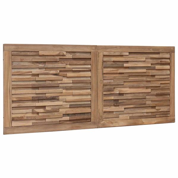 Grote foto vidaxl hoofdbord wandgemonteerd naturel 120 cm massief teakhout antiek en kunst stoelen en banken