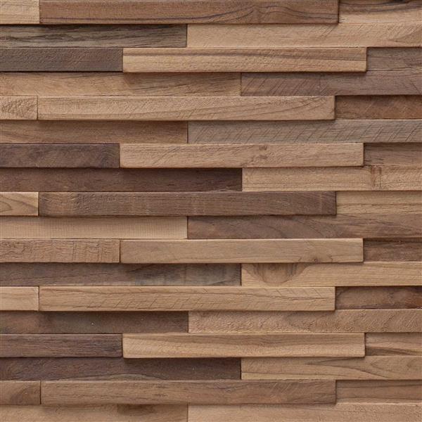 Grote foto vidaxl hoofdbord wandgemonteerd naturel 100 cm massief teakhout antiek en kunst stoelen en banken