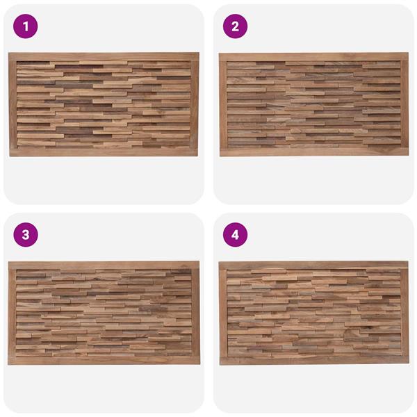 Grote foto vidaxl hoofdbord wandgemonteerd naturel 100 cm massief teakhout antiek en kunst stoelen en banken