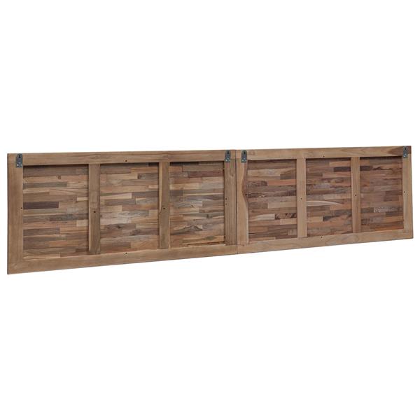Grote foto vidaxl hoofdbord wandgemonteerd naturel 200 cm massief teakhout antiek en kunst stoelen en banken