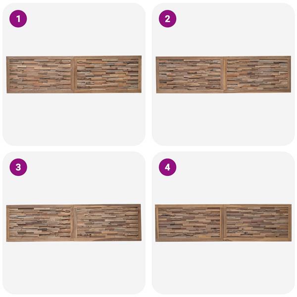 Grote foto vidaxl hoofdbord wandgemonteerd naturel 200 cm massief teakhout antiek en kunst stoelen en banken