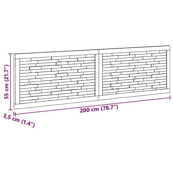 Grote foto vidaxl hoofdbord wandgemonteerd naturel 200 cm massief teakhout antiek en kunst stoelen en banken