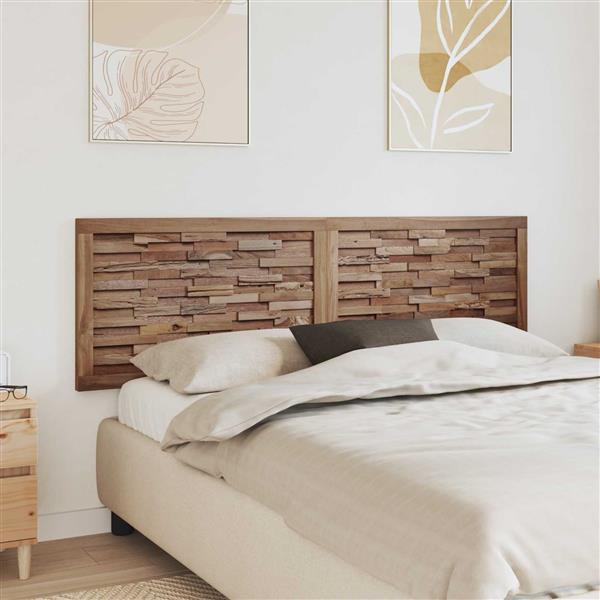 Grote foto vidaxl hoofdbord wandgemonteerd naturel 180 cm massief teakhout antiek en kunst stoelen en banken