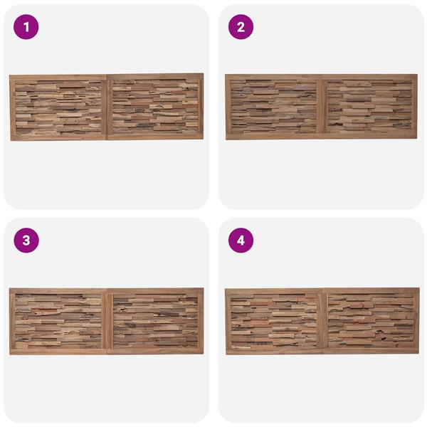 Grote foto vidaxl hoofdbord wandgemonteerd naturel 160 cm massief teakhout antiek en kunst stoelen en banken