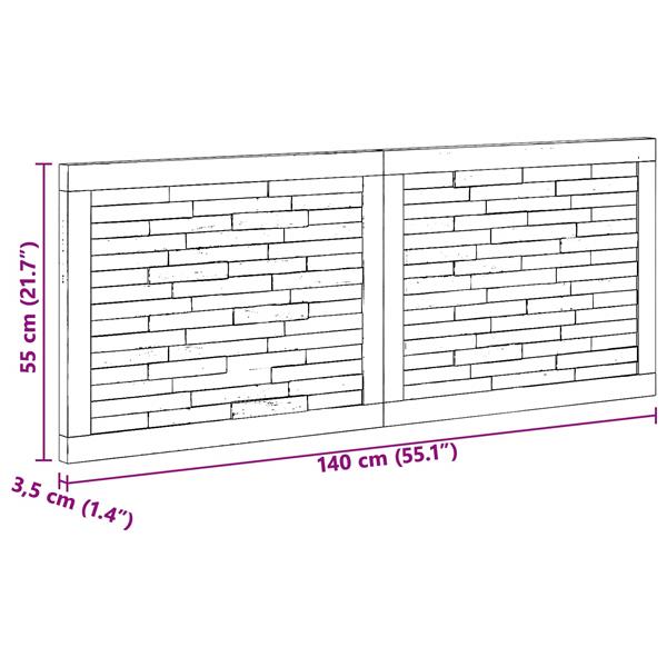 Grote foto vidaxl hoofdbord wandgemonteerd naturel 140 cm massief teakhout antiek en kunst stoelen en banken