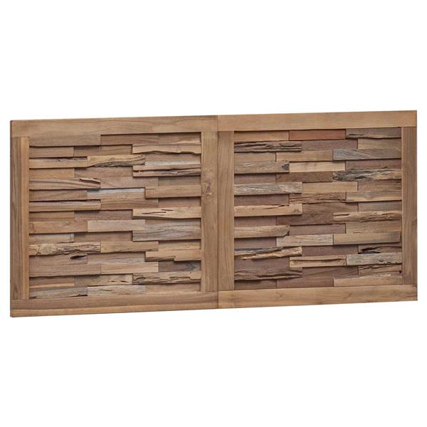 Grote foto vidaxl hoofdbord wandgemonteerd naturel 120 cm massief teakhout antiek en kunst stoelen en banken