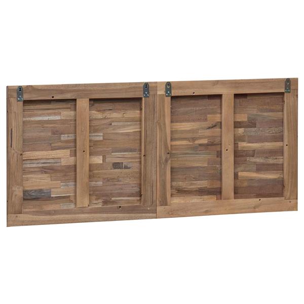 Grote foto vidaxl hoofdbord wandgemonteerd naturel 120 cm massief teakhout antiek en kunst stoelen en banken