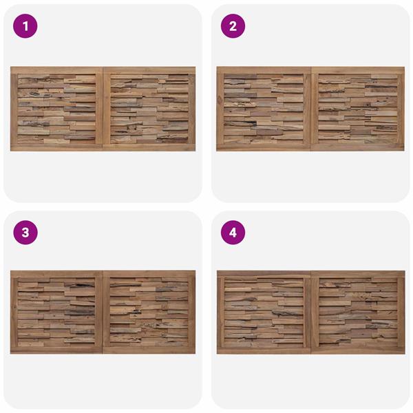 Grote foto vidaxl hoofdbord wandgemonteerd naturel 120 cm massief teakhout antiek en kunst stoelen en banken