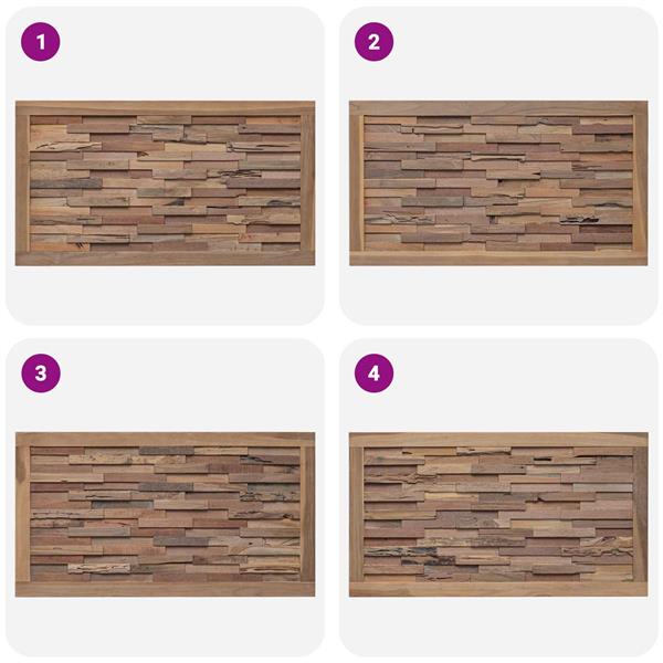 Grote foto vidaxl hoofdbord wandgemonteerd naturel 100 cm massief teakhout antiek en kunst stoelen en banken