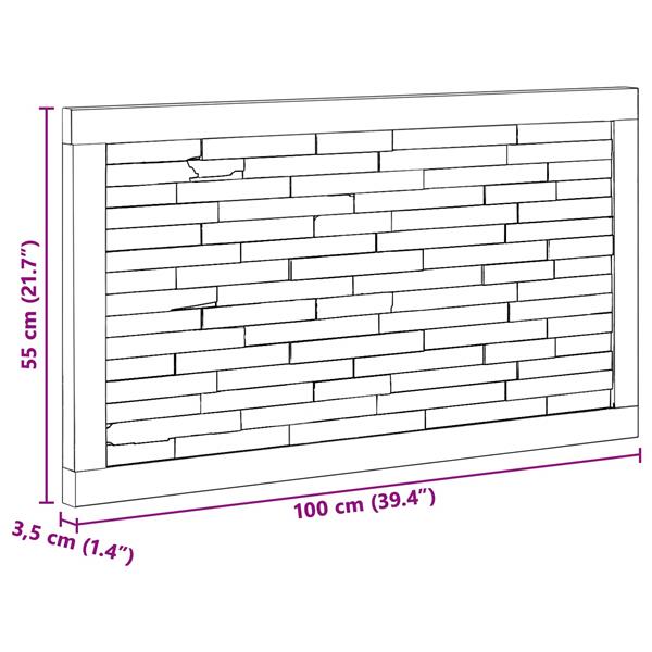 Grote foto vidaxl hoofdbord wandgemonteerd naturel 100 cm massief teakhout antiek en kunst stoelen en banken